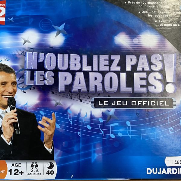 Jeu N'oubliez pas les Paroles